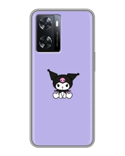 Чехол для OPPO A77 с картинкой «Kuromi — фиолетовый минимализм»