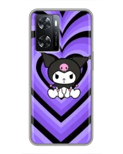 Чохол для OPPO A77 з картинкою «Kuromi та фіолетові серця»