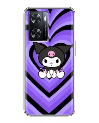 Чехол для OPPO A77 с картинкой «Kuromi и фиолетовые сердца»
