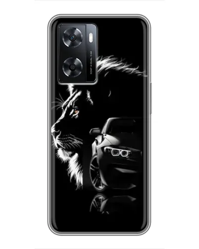 Чехол для OPPO A77 с картинкой «BMW и лев»