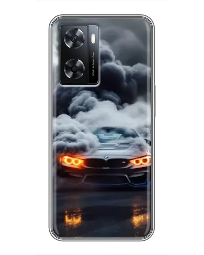 Чехол для OPPO A77 с картинкой «BMW в дыму»