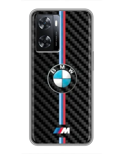 Чехол для OPPO A77 с картинкой «Эмблема BMW и карбон»