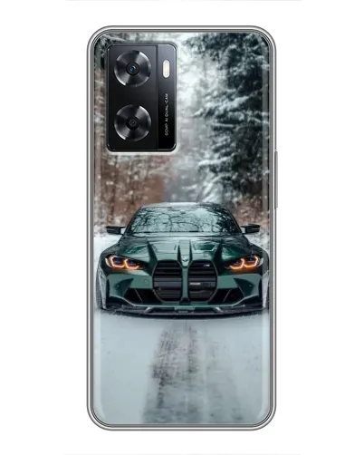 Чехол для OPPO A77 с картинкой «BMW в зимнем лесу»