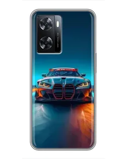 Чехол для OPPO A77 с картинкой «BMW — огни неона» Чехол для OPPO A77 с картинкой «BMW — огни неона»