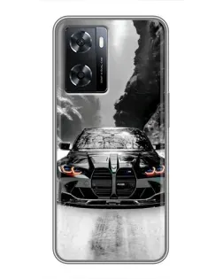 Чехол для OPPO A77 с картинкой «BMW — акварельный дрифт» Чехол для OPPO A77 с картинкой «BMW — акварельный дрифт»