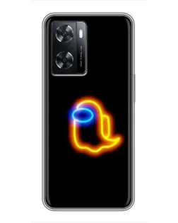 Чохол для OPPO A77 з картинкою «Among Us неонове сяйво»