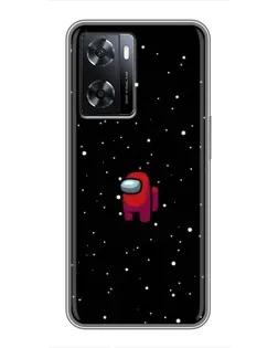 Чохол для OPPO A77 з картинкою «Червоний Among Us»