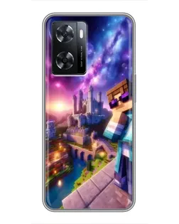 Чехол для OPPO A77 с картинкой «Стив и космос»