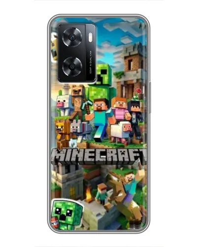 Чехол для OPPO A77 с картинкой «Замок Minecraft»