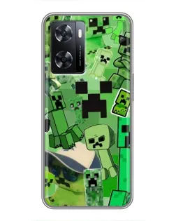 Чехол для OPPO A77 с картинкой «Криперы Minecraft»