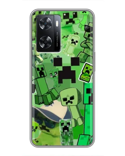 Чехол для OPPO A77 с картинкой «Криперы Minecraft»