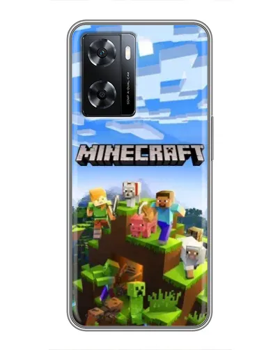 Чехол для OPPO A77 с картинкой «Minecraft классический мир»