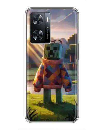 Чехол для OPPO A77 с картинкой «Крипер в свитере»
