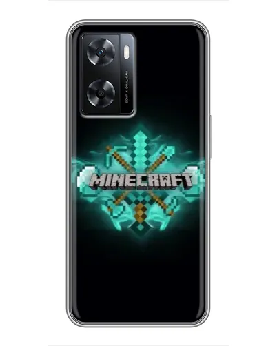 Чехол для OPPO A77 с картинкой «Minecraft Diamond лого»