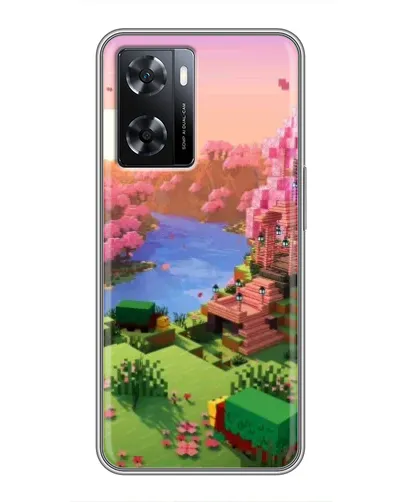 Чехол для OPPO A77 с картинкой «Розовое дерево Minecraft»