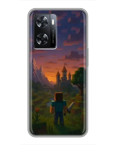 Чехол для OPPO A77 с картинкой «Стив у башни»