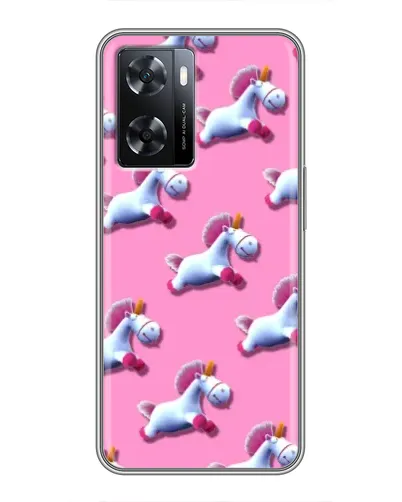 Чехол для OPPO A77 с картинкой «Единороги на розовом»