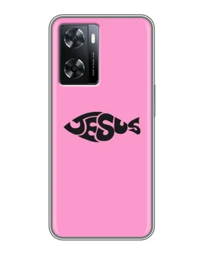 Чохол для OPPO A77 з картинкою «Рожевий символ Jesus»