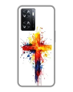Чохол для OPPO A77 з картинкою «Акварельний хрест»