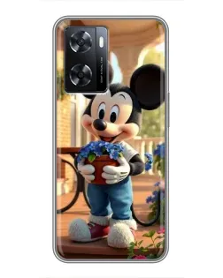 Чехол для OPPO A77 с картинкой «Микки садовод»