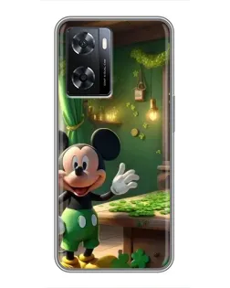 Чехол для OPPO A77 с картинкой «Микки в мастерской»