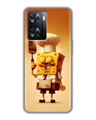 Чехол для OPPO A77 с картинкой «Губка Боб повар»