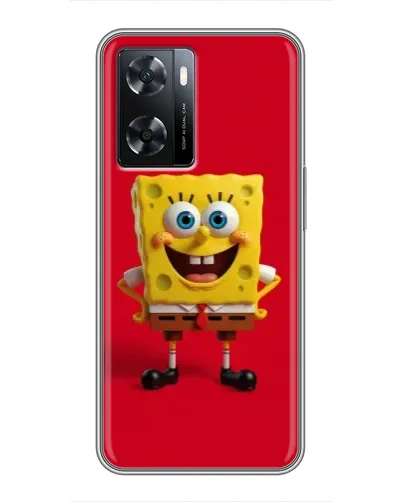 Чехол для OPPO A77 с картинкой «Спанч Боб на красном»