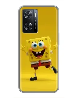 Чехол для OPPO A77 с картинкой «Позитивный Губка Боб»