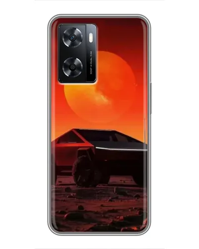 Чехол для OPPO A77 с картинкой «Cybertruck на Марсе»