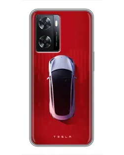 Чехол для OPPO A77 с картинкой «Tesla Top View» Чехол для OPPO A77 с картинкой «Tesla Top View»