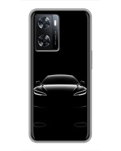 Чехол для OPPO A77 с картинкой «Силуэт Tesla Night»