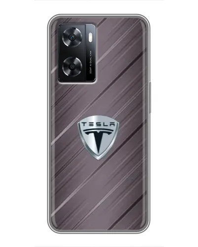 Чехол для OPPO A77 с картинкой «Металлическая текстура Tesla»