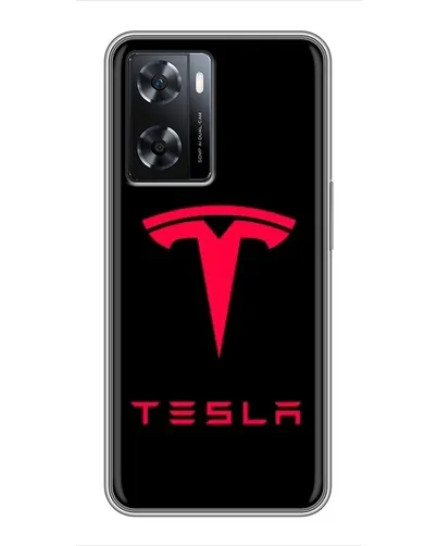 Чехол для OPPO A77 с картинкой «Tesla Red Logo»