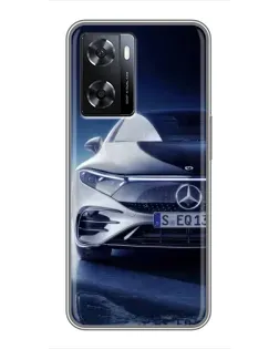 Чехол для OPPO A77 с картинкой «Mercedes EQ — будущее»