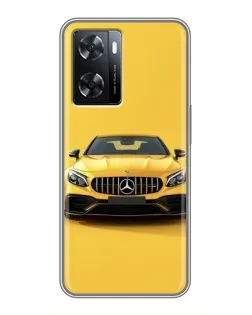 Чехол для OPPO A77 с картинкой «Желтый Mercedes GT»