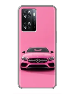 Чехол для OPPO A77 с картинкой «Розовый Mercedes AMG»