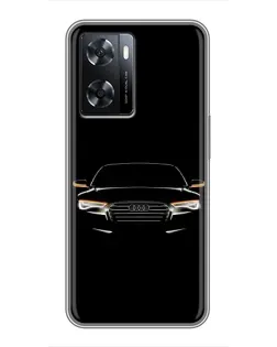 Чехол для OPPO A77 с картинкой «Audi — ночной контур»