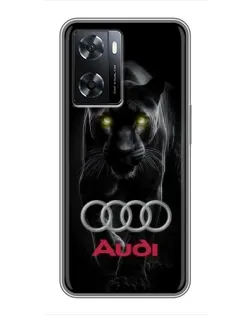 Чехол для OPPO A77 с картинкой «Пантера и Audi»