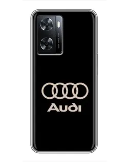 Чехол для OPPO A77 с картинкой «Audi — золотой логотип»