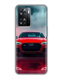 Чехол для OPPO A77 с картинкой «Audi RS — красный стиль»