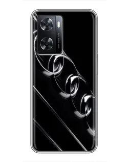 Чехол для OPPO A77 с картинкой «Audi — абстрактные кольца»
