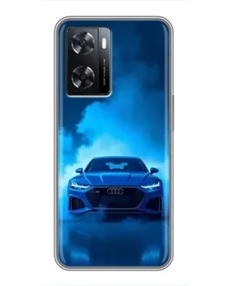 Чехол для OPPO A77 с картинкой «Audi — голубая энергия»