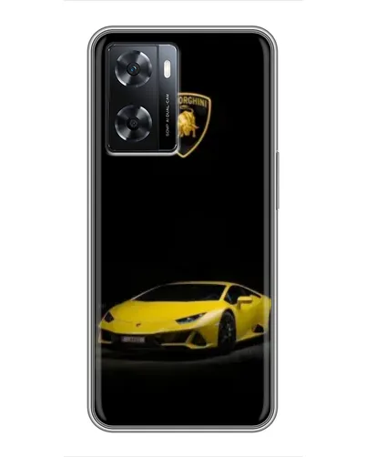Чехол для OPPO A77 с картинкой «Lamborghini желтый акцент»