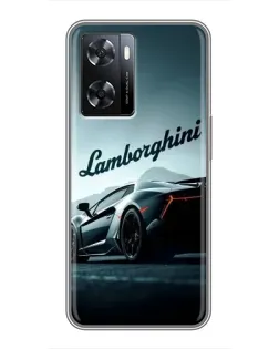 Чехол для OPPO A77 с картинкой «Классическая надпись Lamborghini»