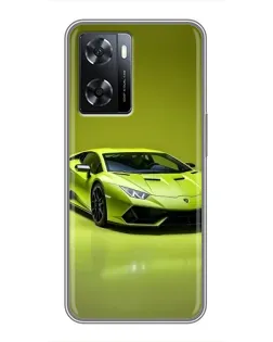 Чехол для OPPO A77 с картинкой «Салатовый Lamborghini Huracan»