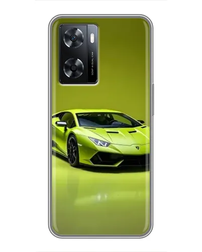 Чехол для OPPO A77 с картинкой «Салатовый Lamborghini Huracan»