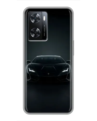 Чехол для OPPO A77 с картинкой «Черный Lamborghini Aventador»