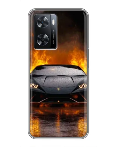 Чехол для OPPO A77 с картинкой «Lamborghini в огне»