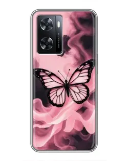 Чохол для OPPO A77 з картинкою «Метелик у диму»
