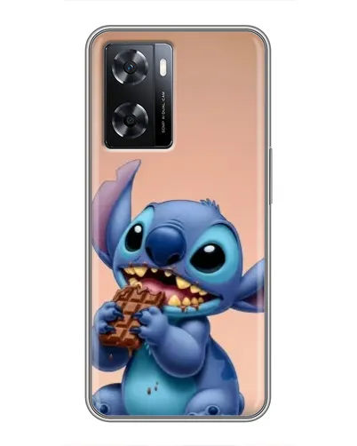 Чехол для OPPO A77 с картинкой «Стич ест шоколад»